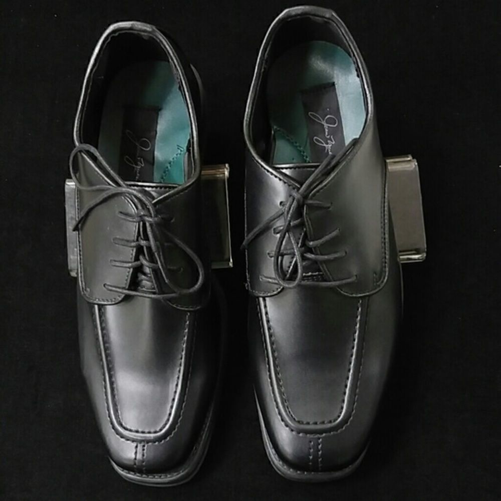 JEAN YVES BLACK MATTE MEN'S DRESS SHOE.